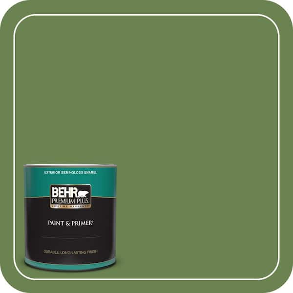 BEHR PREMIUM PLUS 1 qt. #430D-6 Happy Camper Semi-Gloss Enamel Exterior Paint & Primer