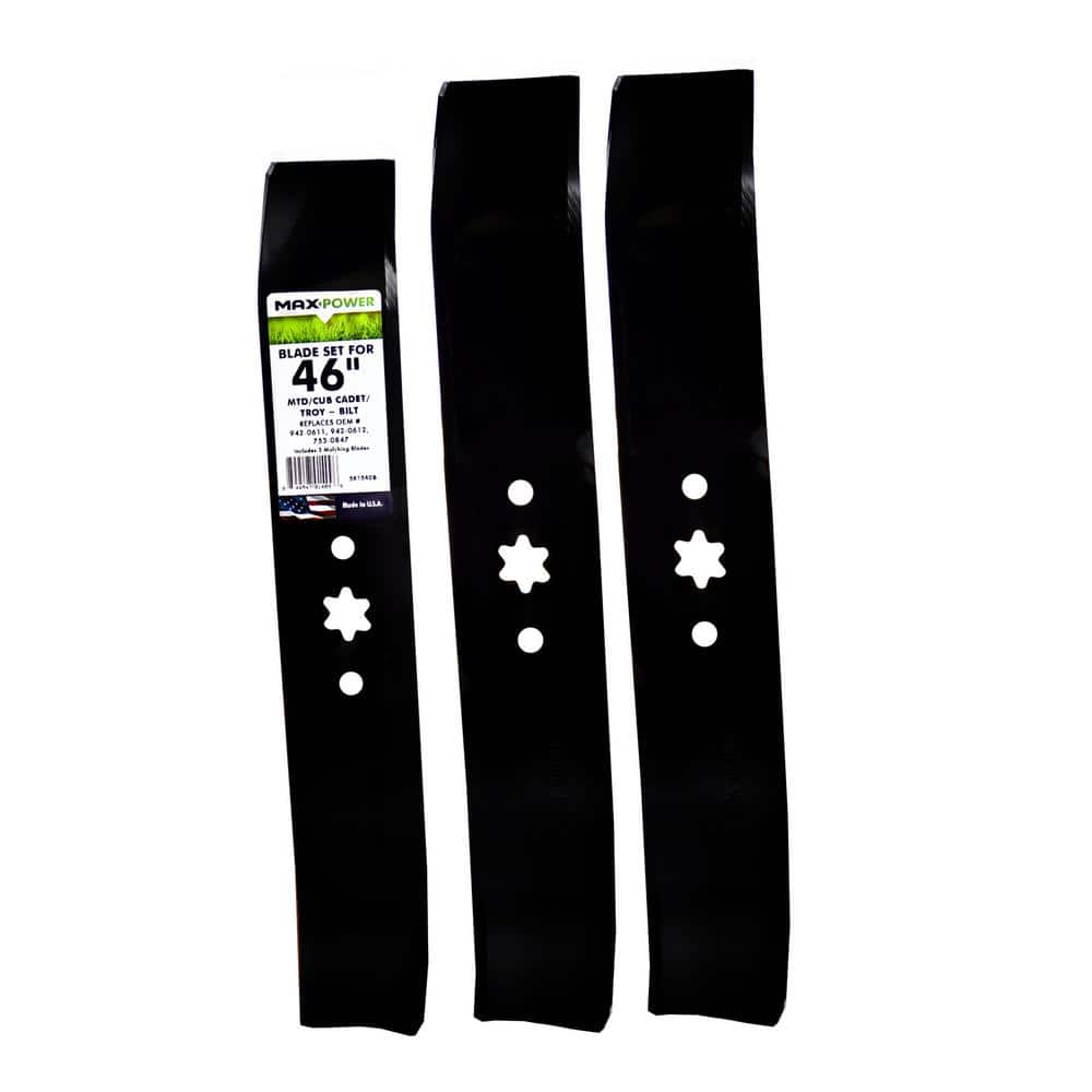 3 Blade Mulching Set for Many 46 in. Cut MTD, Cub Cadet, Troy-Bilt Mowers Replaces OEM #'s 942-0611, 942-0612, 942-0616 price history on PriceWatchPro