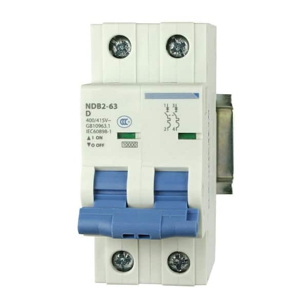40 Amp, 2 Pole, 480-Volt AC, 125-Volt DC, Trip Curve D, Din RailMount, Miniature Ciruit Breaker, UL1077
