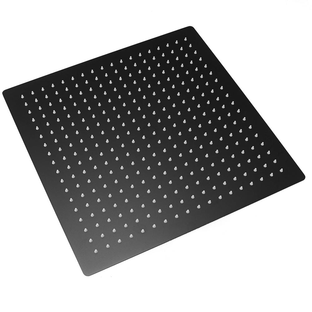 1-Spray Patterns with 1.8 GPM 16 in. Wall Mount Fixed Shower Head in Matte 