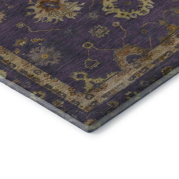 Mayfield Premium Machine Washable Abstract AMF2045 Eggplant 3 ft. x 5 ft. Area Rug