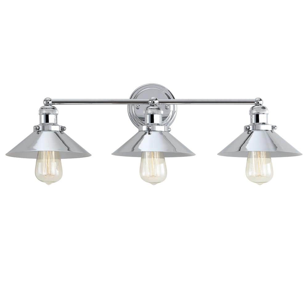 July 26.5" Chrome 3-Light Metal Vanity Light