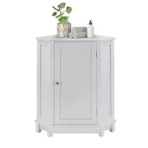 Fuery 24.6 in. W x 16.9 in. D x 31.7 in. H Ivory White MDF Freestanding Linen Cabinet with Adjustable Shelves in White