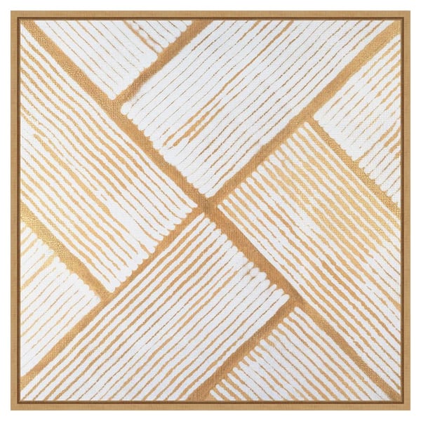 Amanti Art Goldenrod Corduroy I by Vanna Lam 30 in. W x 30 in. H Canvas Wall Art Print Framed in Brown
