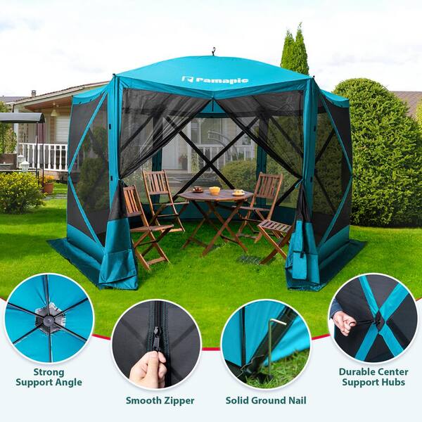 PamaPic 12 ft. x 12 ft. Outdoor Gray Portable 6 Sided Pop-Up