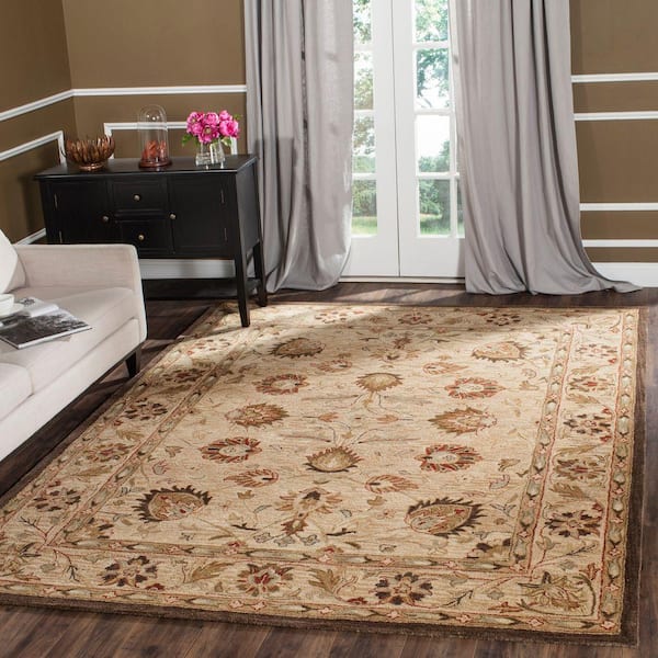 Antiquity Beige 10 ft. x 14 ft. Border Area Rug