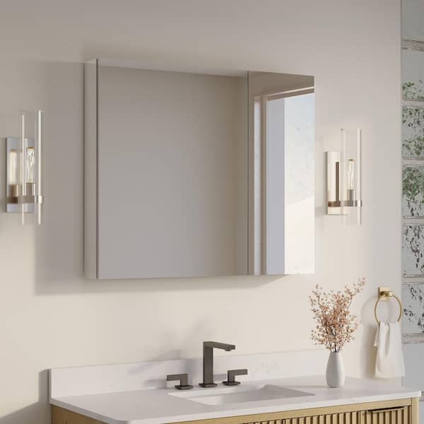 36 in. W x 30 in. H Rectangular Recess/Surface Mount Medicine Cabinet with Mirror, Soft Close Door
