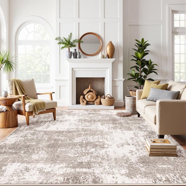 Claude Brown 8 ft. x 10 ft. Modern Abstract Area Rug