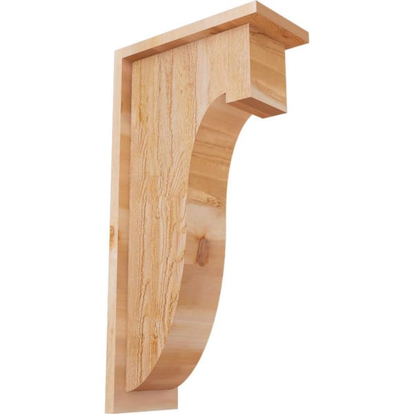 Ekena Millwork 6 in. x 12 in. x 24 in. Western Red Cedar Del Monte Rough Sawn Corbel with Backplate