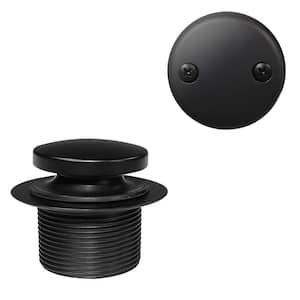 1-1/2 in. NPSM Tip Toe Tub Trim Set with 2-Hole Overflow Faceplate in Matte Black