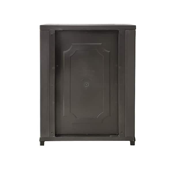 Unbranded - 27.96 in. W x 37.40 in. H x 17.72 in. D Resin 3-Shelf Freestanding Cabinet in Espresso