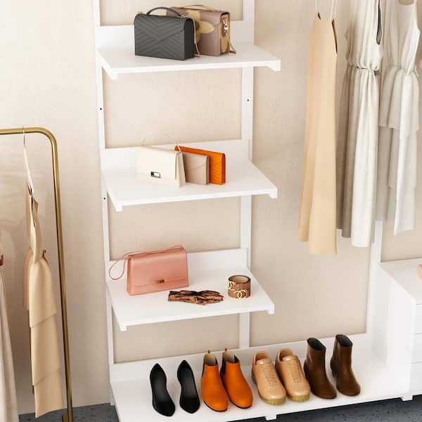 ON-TREN White Modern Style Multiple Functions Hallway Coat Rack with Metal  Black Hooks and 24-Shoe Cubbies W-SGA-07 - The Home Depot