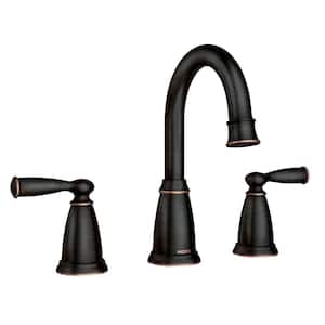 Banbury 8 in. Widespread Double Handle High-Arc Bathroom Faucet in Mediterranean Bronze (Valve Included)