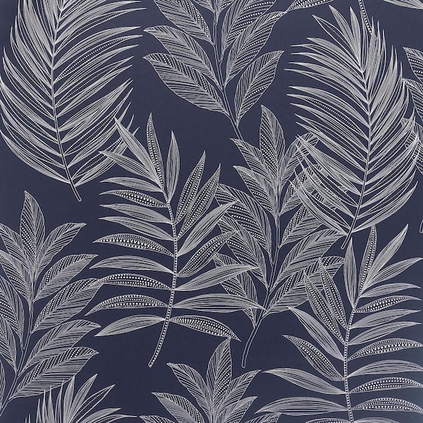 Arthouse Theodore Navy Frond Wallpaper Sample