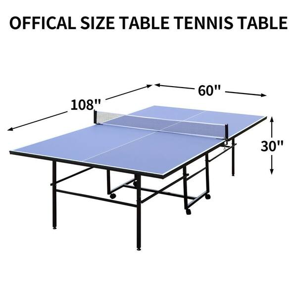 Zeus & Ruta 9 ft. Mid-Size Foldable Table Tennis Table Ping Pong