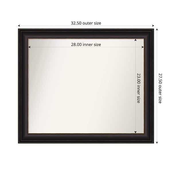 Amanti Art Trio Oil Rubbed Bronze 32.5 in. x 27.5 in. Custom Non-Beveled Recycled Polystyrene Framed Bathroom Vanity Wall Mirror