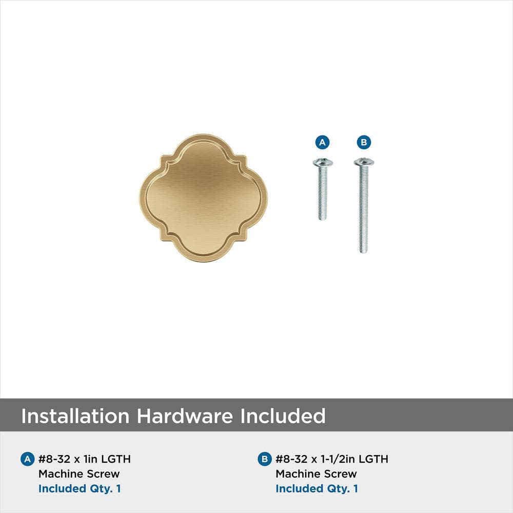 Champagne Bronze 1-3/4" Square Cabinet Knob with Mounting Hardware
