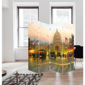 71 in. Capitol Hill Street Scene Canvas Room Divider