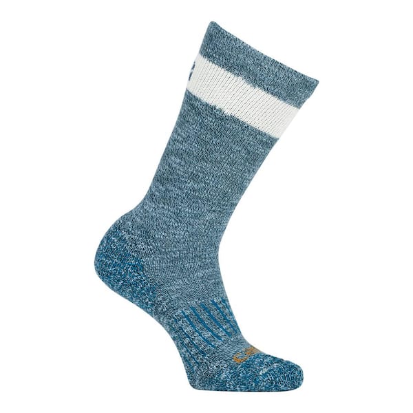 Carhartt Women's Size Medium Blue Merino Wool Blend Slub Hiker Crew Socks