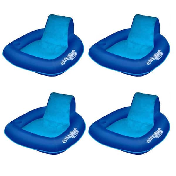 SwimWays Blue Spring Float SunSeat Pool Summertime Relaxation Lounger (4-Pack), Number of People: 1