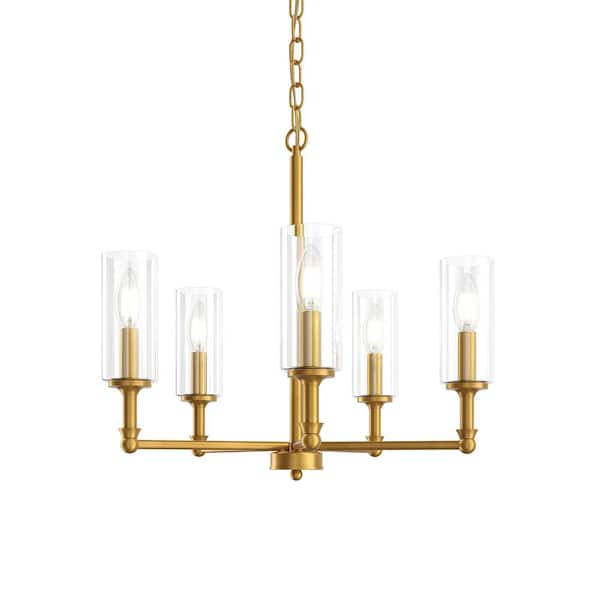 Kichler Soniat 22 In 5 Light Classic, Brass Chandelier Candle Covers Home Depot