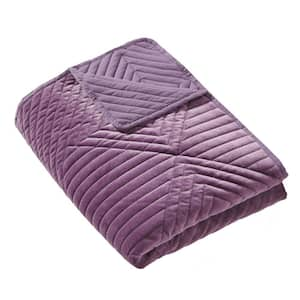 Purple Checkered Pattern Cotton Throw Blanket