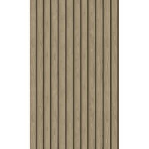 Light Oak Geometric Stripes faux Wood Shelf Liner Non-Woven Wallpaper Double Roll (57 sq. ft.)