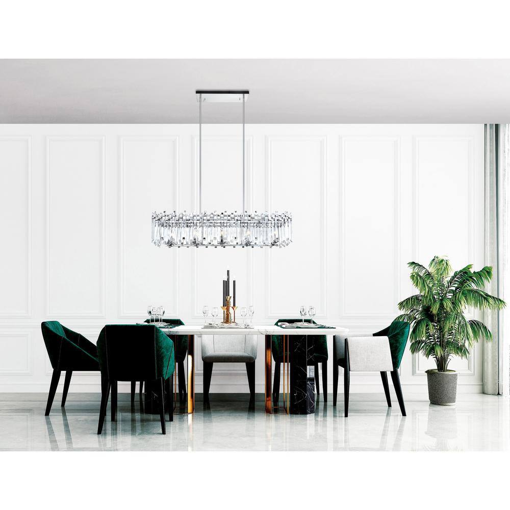 Henrietta 47" Chrome and Crystal 10-Light Chandelier
