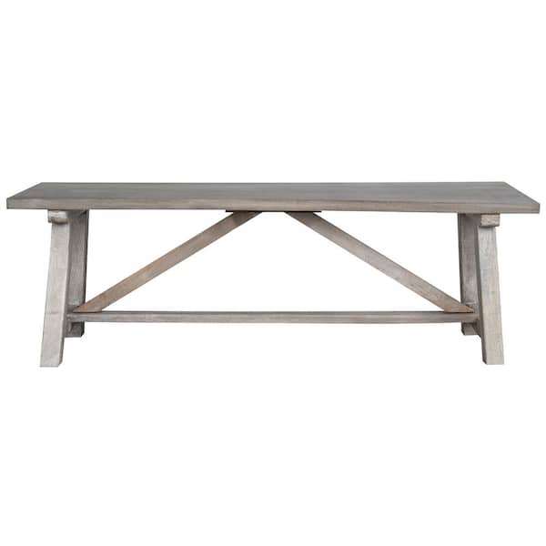 AmeriHome Mango Wood Farmhouse Gray Bench 55 W x D x 18