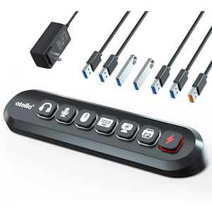 USB Hub 7-Port USB 3.0 hub - 6 Transfer Ports with Swappable Illuminated Icon Switch & 12V/3A Power Adapter in Black