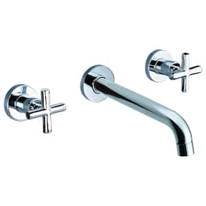 8 in. Widespread 2-Handle Wall Mount Bathroom Faucet in Polished Chrome