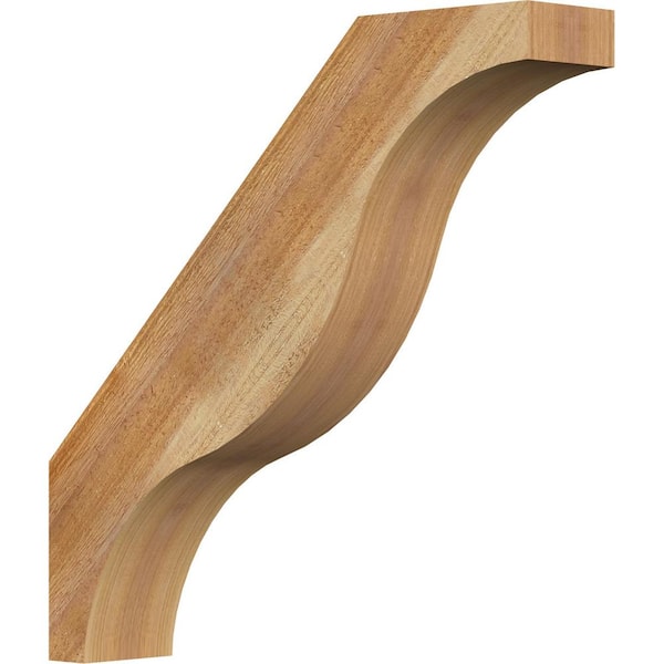 Ekena Millwork 4"W x 20"D x 20"H Funston Rough Sawn Knee Brace, Western Red Cedar