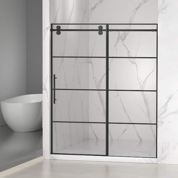ZXDDMS 56 in.-60 in.W x 72 in.H Sliding Frameless Shower Door in