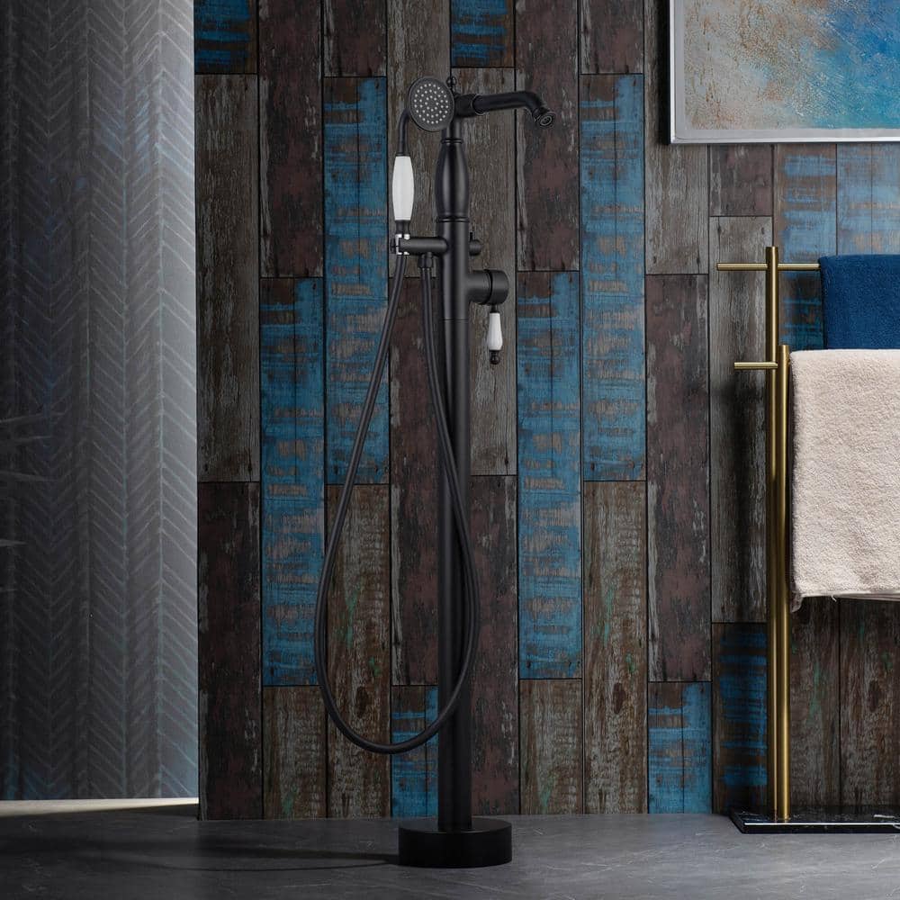 WOODBRIDGE SingleHandle Freestanding Tub Faucet with Hand Shower in