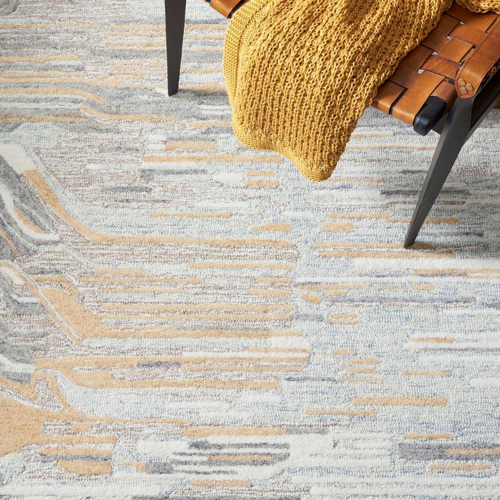 Hand-Tufted Natural Gold Wool 8' x 10' Area Rug