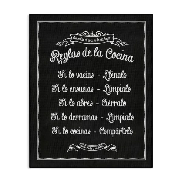 Stupell Industries Kitchen Rules by Lettered and Lined Gallery Wrapped Unframed Food Graphic Art Print 20 in. x 16 in.