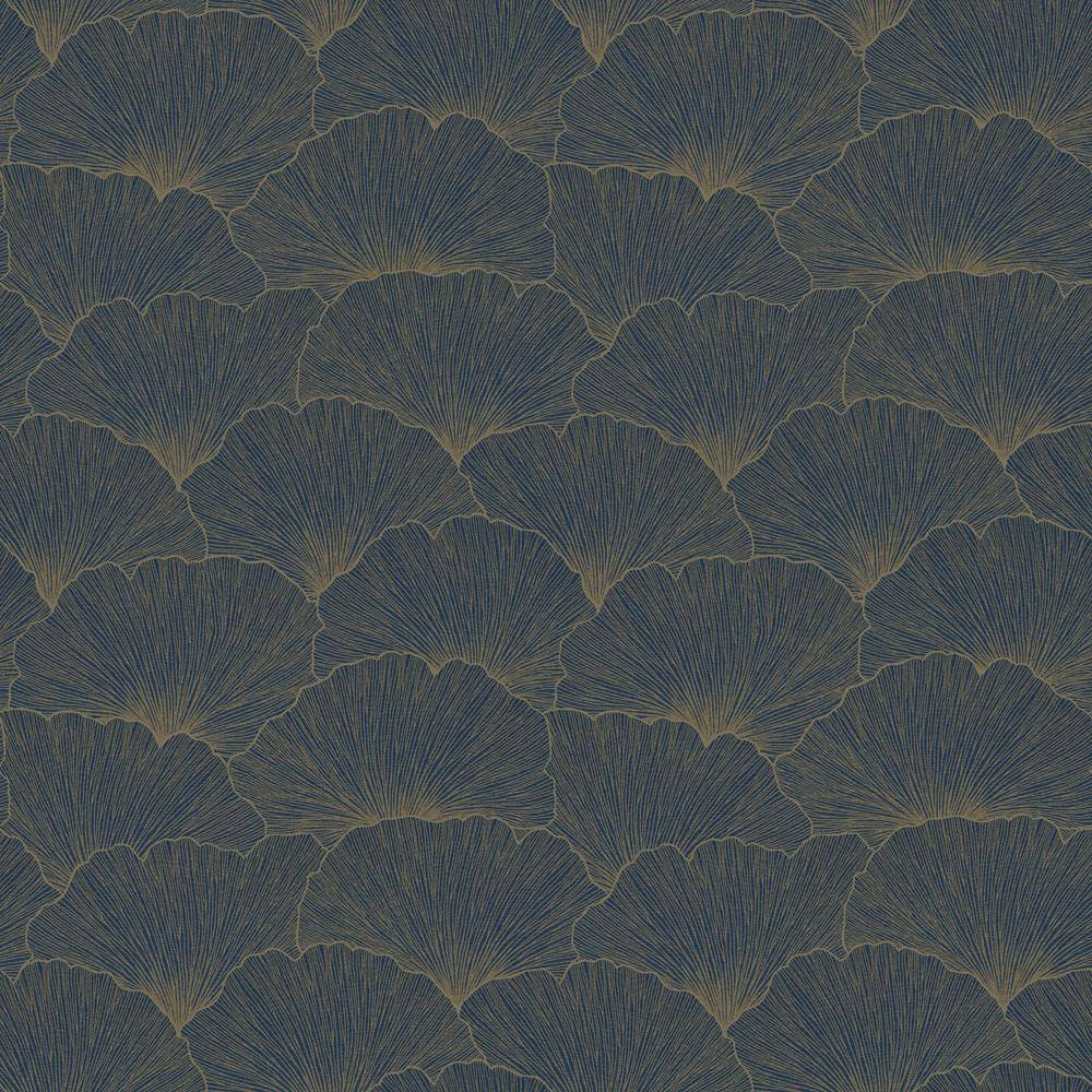 Walls Republic Ginko Biloba Leaves Wallpaper Navy Paper Strippable Roll ...