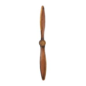 5 in. x  56 in. Metal Brown 2 Blade Airplane Propeller Wall Decor with Aviation Detailing