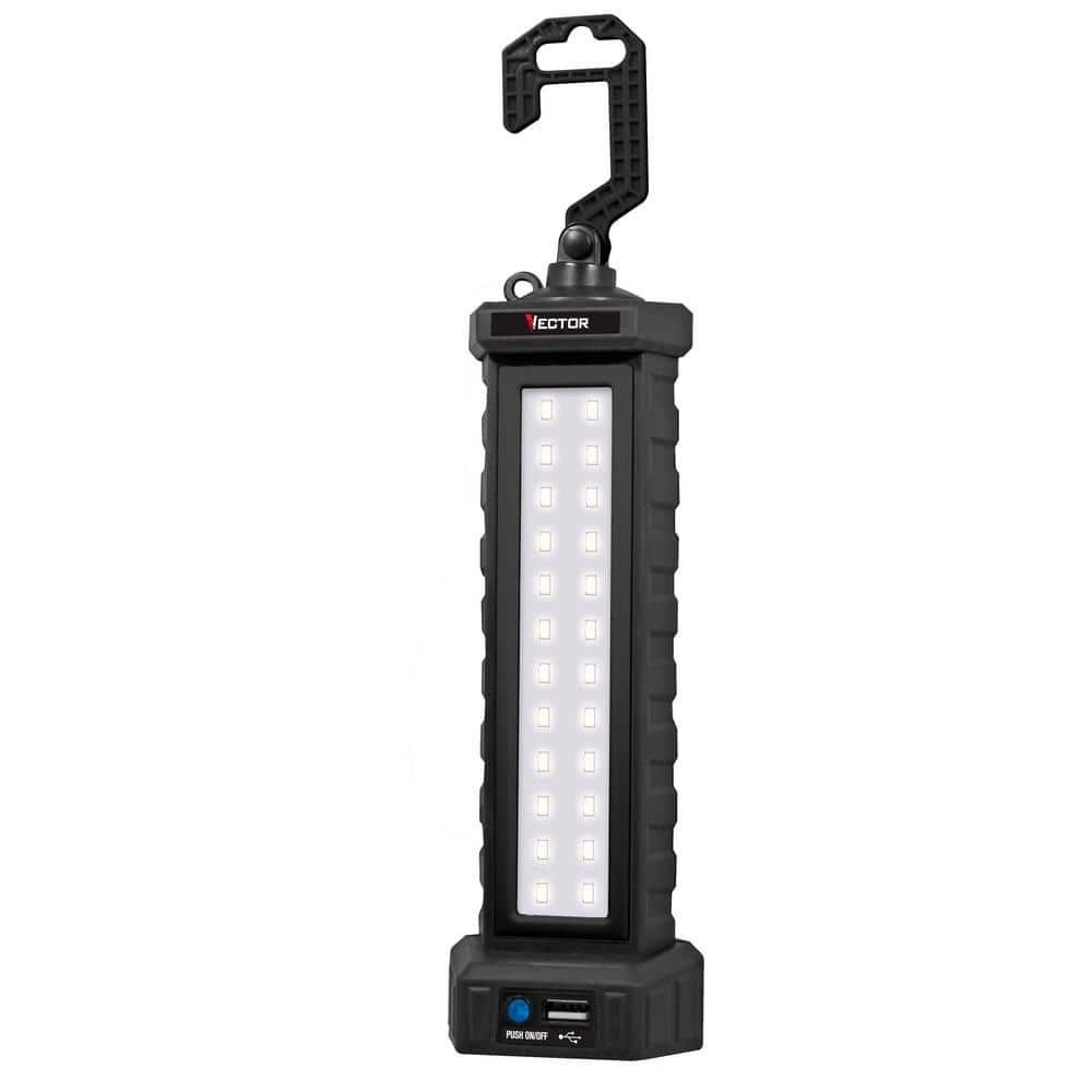 VECTOR 650 Lumen Rechargeable, Magnetic Spotlight, 360-Degree Hanging Hook,  24 LEDs, USB Charging Port, USB Powerbank BB24PV - The Home Depot