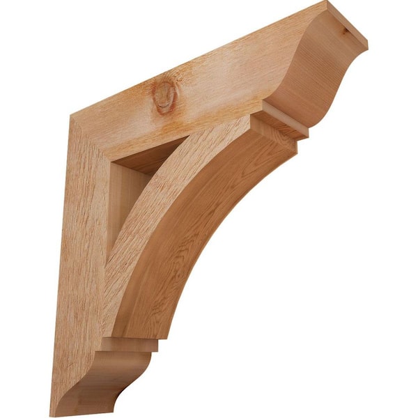 Ekena Millwork 6 in. x 26 in. x 26 in. Western Red Cedar Thorton Traditional Rough Sawn Bracket