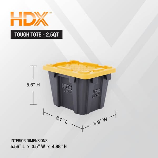 Have a question about HDX 2.5 qt. Tough Storage Tote in Black with