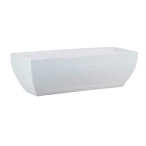 Amsterdan Small White Plastic Resin Indoor and Outdoor Floreira Planter Bowl