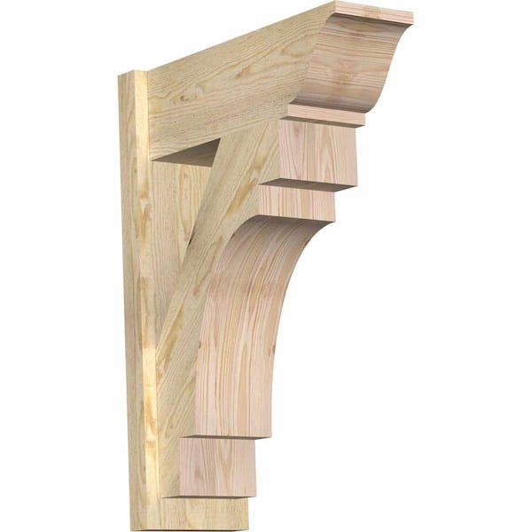 Ekena Millwork 8 in. x 30 in. x 22 in. Merced Traditional Rough Sawn Douglas Fir Outlooker
