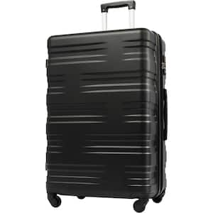 29.5 in. Black Expandable ABS Hardside Spinner Luggage 28" Suitcase with TSA Lock, Telescoping Handle