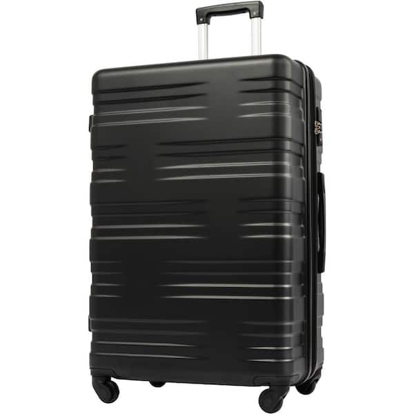 Merax 29.5 in. Black Expandable ABS Hard side Spinner Luggage 28 in.  Suitcase with TSA Lock, Telescoping Handle