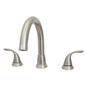 8 in. Widespread Dual Wing Handle 3-Hole Bathroom Faucet with Matching Push Pop-Up in Stainless Steel