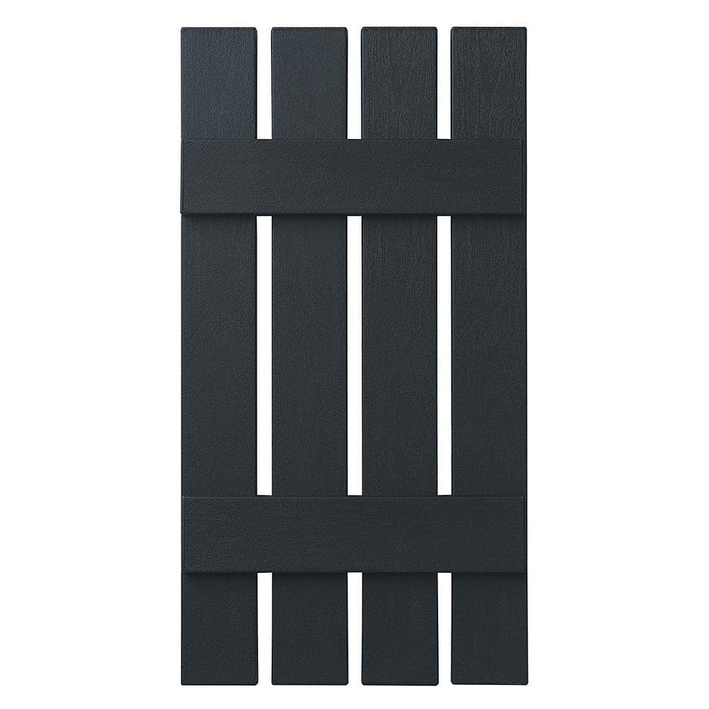 16 in. x 31 in. Polypropylene 4-Board Open Board and Batten Shutters Pair in Dark Spruce