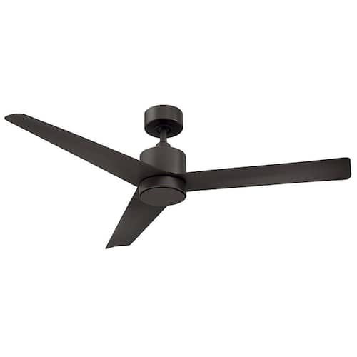 Lotus 54 in. 3-Blade Smart Indoor/Outdoor Bronze Downrod Mount Ceiling Fan w/ 3000K Integrated LED Remote Included Ceiling Fans With Lights