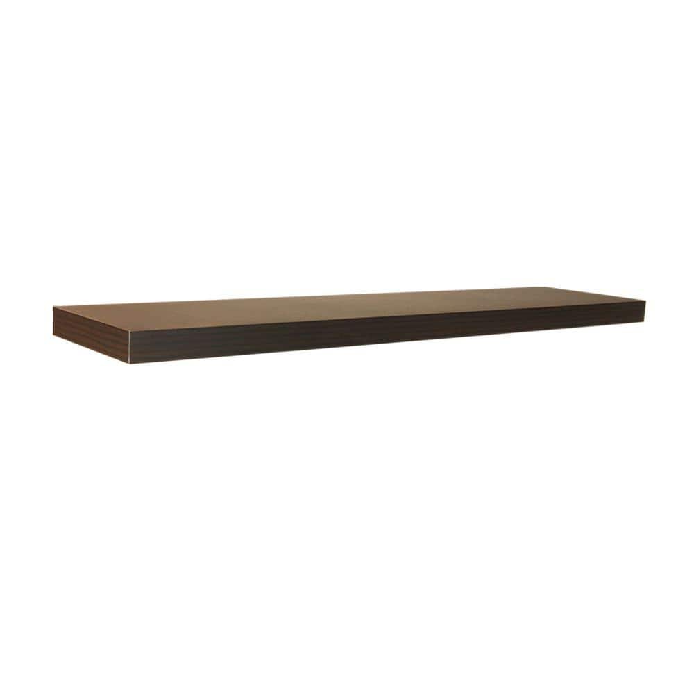 42 in. W x 10 in. D Espresso Decorative Floating Wall Shelf