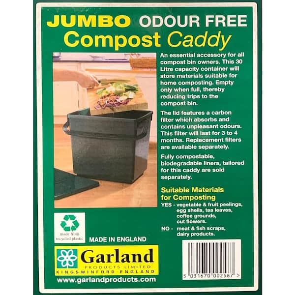 Jumbo 8 Gal. Kitchen Compost Caddy with Replacement Filters and  Biodegradable Bags GP1131 - The Home Depot